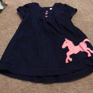 Little girls dark blue suede dress.